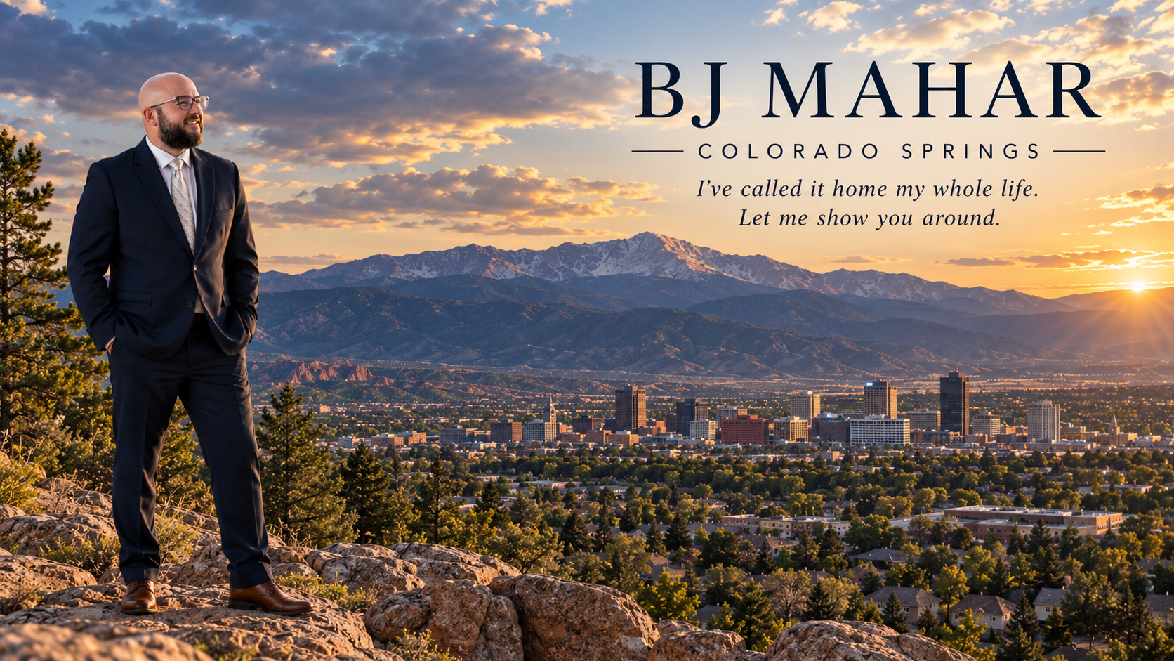 BJ Mahar overlooking Colorado Springs and Pikes Peak